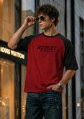 Men's Oversized Raglan T-Shirt (Red)
