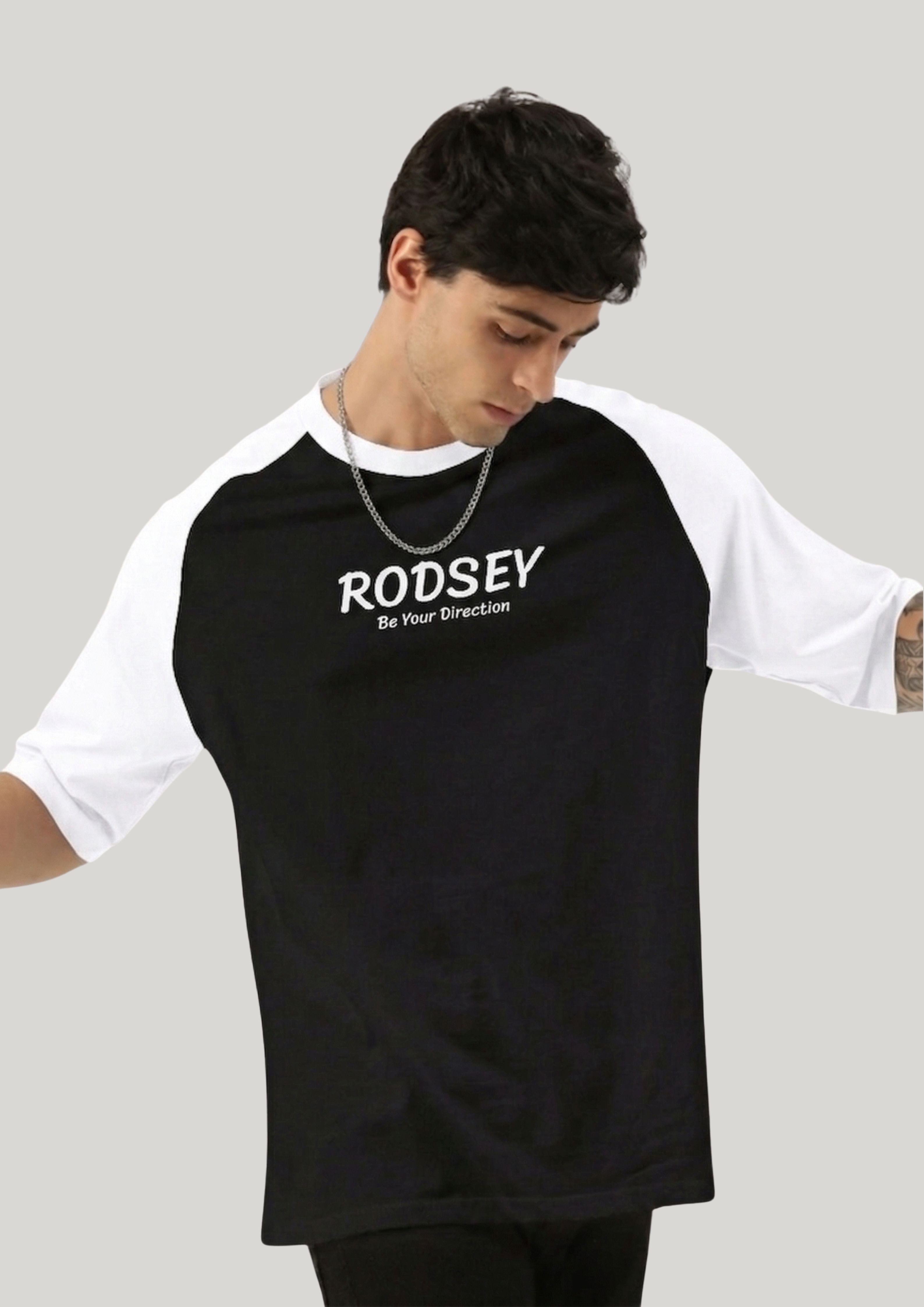 Men's Oversized Raglan T-Shirt (Black)
