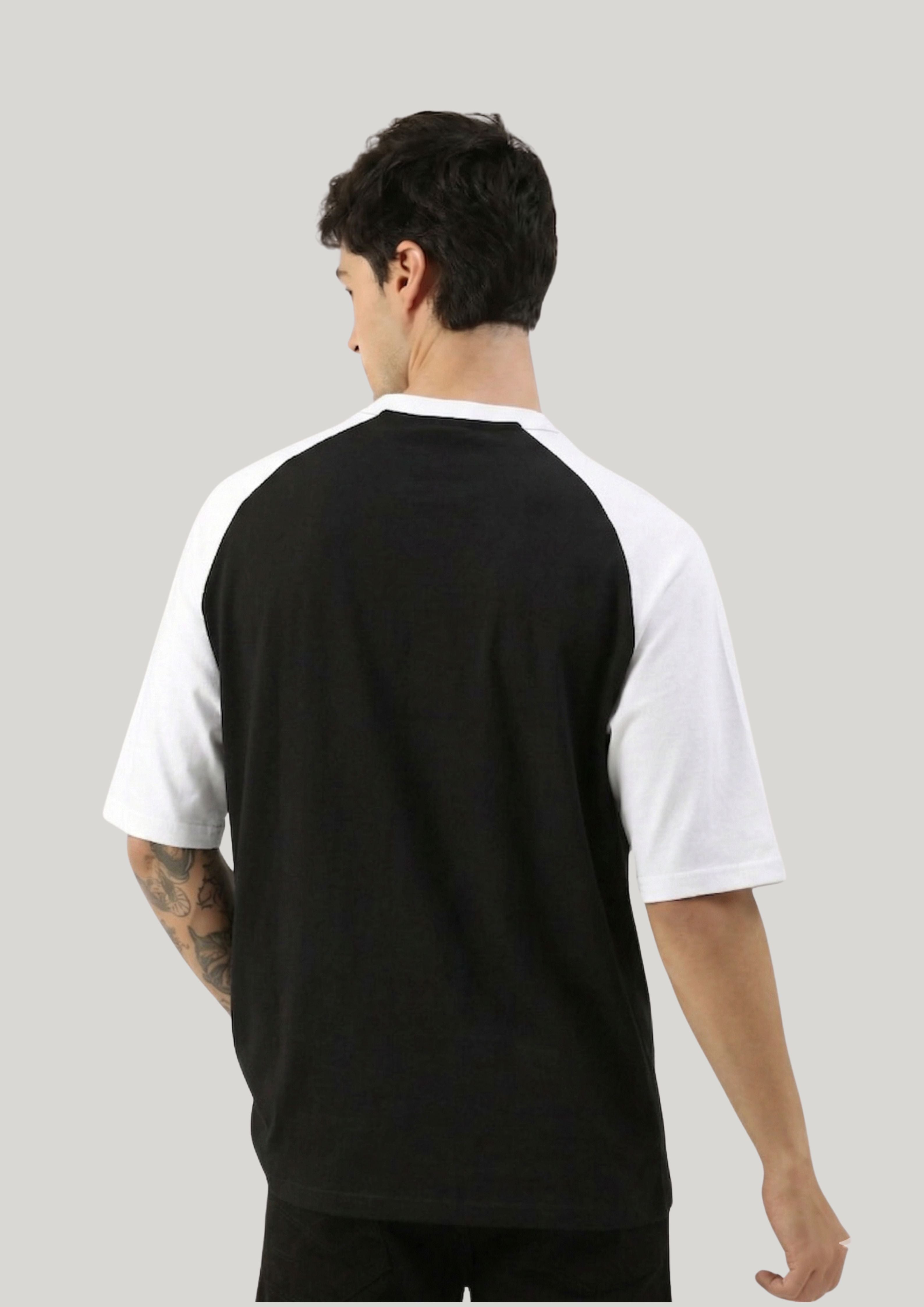 Men's Oversized Raglan T-Shirt (Black)