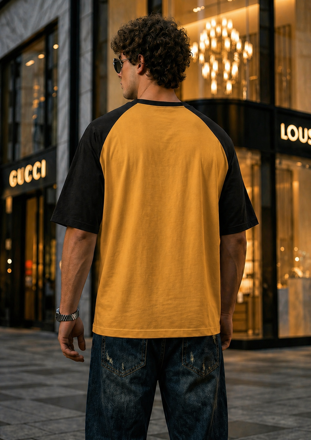 Men's Oversized Raglan T-Shirt (Yellow)