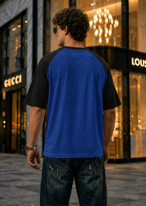 Blue Oversized Raglan T-Shirt